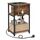 VASAGLE Beistelltisch, Nachttisch mit Steckdose, schmal, 2 AC-Anschlüsse, 2 USB-Anschlüsse, 30 x 34 x 58 cm, für Wohnzimmer, Schlafzimmer, vintagebraun-schwarz LET375B01
