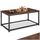 tectake® Couchtisch Holz und Metall, Wohnzimmertisch 100 x 55 x 45,5 cm, Sofa Tisch Wohnzimmer Möbel, Couch Tisch, Coffee Table, Zimmer Deko, Beistelltisch - Industrial Dunkelbraun
