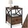 tectake® Nachttisch mit Schublade, Nachtkästchen Holz und Metall, Kleiner Schrank, Beistelltisch, Blumenständer, Deko Wohnzimmer Möbel, Nachtschrank mit Ablagen - Industrial Dunkelbraun