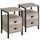 Yaheetech Nachttisch 2er Set Nachtschrank Nachtkommode mit Schubladen und Ablagefach Metallgestell Beistelltisch Couchtisch für Wohnzimmer, Schlafzimmer, Grau