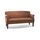CAVADORE 3-Sitzer Küchensofa Malm, Sitzbank für Küche oder Esszimmer in Lederoptik, Inkl. Armteilverstellung, Federkern und moderner Kontrastnaht, 182 x 97 x 78, Mikrofaser: cognac