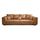 CAVADORE Big Sofa Mavericco / XXL Polstercouch im modernen Design in Lederoptik / Inklusive Rückenkissen und Zierkissen / 287 x 69 x 108 cm (BxHxT) / Mikrofaser Cognac