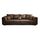 CAVADORE Big Sofa Mavericco / Big Couch im modernen Design in Lederoptik / Inklusive Rückenkissen und Zierkissen / 287 x 69 x 108 cm (BxHxT) / Mikrofaser Braun