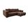 Cavadore Ecksofa Mavericco / XXL Eckcouch Inkl. Rückenkissen und Zierkissen / Longchair rechts / Industrial Style / 285 x 69 x 170 (BxHxT) / Mikrofaser Braun