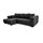 Cavadore Ecksofa Mavericco / XXL Eckcouch Inkl. Rückenkissen und Zierkissen / Longchair links / Industrial Style / 285 x 69 x 170 (BxHxT) / Mikrofaser Schwarz