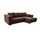 Cavadore Ecksofa Mavericco / XXL Eckcouch Inkl. Rückenkissen und Zierkissen / Longchair rechts / Industrial Style / 285 x 69 x 170 (BxHxT) / Mikrofaser Dunkelbraun