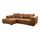 Cavadore Ecksofa Mavericco / XXL Eckcouch Inkl. Rückenkissen und Zierkissen / Longchair links / Industrial Style / 285 x 69 x 170 (BxHxT) / Mikrofaser Cognac