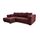 Cavadore Ecksofa Mavericco / XXL Eckcouch Inkl. Rückenkissen und Zierkissen / Longchair links / Industrial Style / 285 x 69 x 170 (BxHxT) / Mikrofaser Rot (bordeaux)