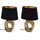 Reality Leuchten Taba R50511079 Tischleuchte, Keramik, Stoffschirm Schwarz/Goldfarbig, Höhe 33cm (Packung mit 2)