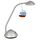 MAUL Schreibtischlampe LED MAULarc | Kleine Schreibtischlampe mit Standfuß | Klassische Tischlampe für Schreibtisch, Büro | Flexible LED Lampe mit 3000K warmweißem LED Licht | Silber