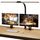 SIBRILLE Schreibtischlampe LED, Doppelkopf Schreibtischlampe Dimmbar, Klemmbar Desk Lamp für Büro, Augenschutz Monitor Lampe Tageslichtlampe, PC Lampe Tischlampe mit Schwanenhals, Schwarz