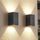 LASIDE 2er Set Aussenleuchte Aussenlampe Wand Eckig, GU10 Anthrazit Aluminium Up Down Außenlampe Außenleuchte, IP44 Spritzwassergeschützt Wandlampe Wandleuchte Lampe Aussen Außen Leuchte für Garten