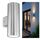 SSC-LUXon LED Wandlampe TIRA Up & Down Außen 230V, Wandleuchte IP44, Oberfläche Edelstahl inkl. 2 LED Leuchtmittel 5W GU10 neutralweiß 4000K