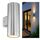 SSC-LUXon LED Wandlampe TIRA Up & Down Außen 230V - Wandleuchte IP44 - Oberfläche Edelstahl - inkl. 2 LED Leuchtmittel 3W GU10 warmweiß 2700K