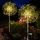 Liyade 2 Stück Solarstecker Gartenleuchten 120 LED Solar Gartenleuchten für Außen 8 Modi Solarleuchten Feuerwerk Pusteblume Solarlampen für Außen Garten Wege Rasen Balkon Deko (Warmweiß)