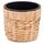 Decorasian Blumentopf rund geflochten aus Seegras mit Kunststoffeinsatz zum bepflanzen - Pflanztopf - 16cm