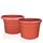 BigDean 3X Blumentopf Ø 20 cm Farbe Terrakotta Kunststoff Pflanztopf Containertopf Übertopf Pflanzkübel rund 20 x 14,5 cm