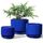 LE TAUCI 3er Pack Keramik Blumentöpfe, 11+13+17 cm Durchmesser Klein Übertöpfe Set, Blumentopf für Zimmerpflanzen mit Untersetzer und Abflussloch, Saphrine Blau