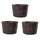 Jinfa 3er-Set Miniteich Pflanzkübel aus Kunststoff in Weinfassoptik bottich Blumenkübel | Farbe: Kastanie | Design: Barrique | Ø 36 cm