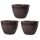 Jinfa 3er-Set Pflanzkübel aus Kunststoff in Weinfass Optik Dunkelbraun bottich Miniteich | Farbe: Kastanie | Design: Weinfass | Ø 38 cm