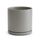 D'vine Dev 94-O-D-3 Keramik-Blumentopf mit Ablaufloch und Untersetzer, zylinderförmig, runder Blumentopf für den Innenbereich, Grau, 20,3 cm