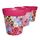 Hum Flowerpots, 22 cm, 3er-Set, in Verschiedenen Farben und Mustern, Blumentöpfe aus Kunststoff für Drinnen und Draußen, Rosa Blumen und Bienen