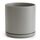 Keramik-Übertopf mit Ablaufloch und Untersetzer, Indoor Zylinder, runder Blumentopf 25,4 cm, grau, 94-O-L-3
