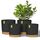 ZMTECH Selbstbewässernde Blumentöpfe aus Kunststoff, mit Drainagelöchern und Untersetzern, dekorativ, modern, für Innen- und Außenbereich, Haus, Garten, 16,5 cm und 20 cm, 4 Stück
