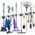YOCOLE 2 Stück Besenhalterung Wand, Gerätehalter Edelstahl Besen Mop Halter, Besenstielhalter Gartengerätehalter Wand Selbstklebend 8 Halter und 6 Haken für Schrank Balkon Badezimme
