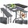KESSER® Bierzeltgarnitur 3-teilig Set Tisch & 2X Bank| Buffettisch für drinnen & draußen Gartengarnitur klappbar 183x76x74cm Kunststoff Klapptisch Rattan-Look Gartentisch Inkl Abdeckung & Tragegriffe