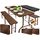 KESSER® Bierzeltgarnitur 3-teilig Set Tisch & 2x Bank | Buffettisch für drinnen & draußen Gartengarnitur klappbar 183x76x74cm Kunststoff Klapptisch Rattan-Look Gartentisch Inkl Abdeckung & Tragegriffe