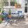 Grand patio Bistro Set 3 Stück, Gartenmöbel Set, Sitzgruppe 2 Stühle und 1 Tisch, Premium Stahl, Klappbar, Balkonset für Hof, Garten, draussen (Pfauenblau)
