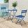 Grand patio Bistro Set 3 Stück, Gartenmöbel Set, Sitzgruppe 2 Stühle und 1 Tisch, Premium Stahl, Klappbar, Balkonset für Hof, Garten, draussen (Pfauenblau#1)