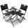 LIFERUN Balkonmöbel Set Bistro, Balkonmöbel Rattan Set, Bistro Gartenmöbel Set 3-teilige, Klappbar Balkontisch mit 2PCS Klappstühle, Schwarze Balkon Set, Balkonmöbel Klappbar, Rattan-Sitzgruppe