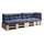 sunnypillow Palettenkissen für Palettenmöbel - 5er Set - Palettenauflage 120 x 80 für Palettensofa - Palettenpolster für Garten, Gesteppte Kissen für Europaletten - Sitzkissen & Rückenkissen Blau