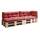 sunnypillow Palettenkissen für Palettenmöbel - 5er Set - Palettenauflage 120 x 80 für Palettensofa - Palettenpolster für Garten, Gesteppte Kissen für Europaletten - Sitzkissen & Rückenkissen Rot
