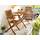 DaMi Balkonset Terassen Set Bistroset FSC Balkonmöbel 2X Klappsessel + 1x Tisch 70x70cm (Natur)