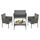 SONGMICS Gartenmöbel-Set, 4-teilig, Balkonmöbel aus PE-Polyrattan, Tisch, 2 Stühle, 2-Sitzer-Bank, Lounge-Möbel Outdoor, Terrassenmöbel, für Terrasse, Balkon, grau GGF004TZ01