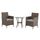 SVITA Brooklyn Bistro Gartenmöbelset 3-teilig Rattan Outdoor Gartenlounge Terrasse Balkon Garten Sitzgruppe mit 2 Sesseln und Tisch Braun