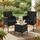 SONGMICS Balkonmöbel, Gartenmöbel-Set, aus PE-Polyrattan, Lounge-Set, Tisch und 2 Stühle, Terrassenmöbel, Outdoor, für Terrasse, Balkon, Garten, schwarz-grau GGF003B02