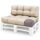 Spatium Palettenkissen Set abnehmbar Bezug wasserdicht gesteppt Palettenauflage Palettenpolster Palettensofa Palettenmöbel Beige 2er Set