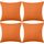 BOAO 4 Packungen Dekorative Outdoor Terrasse Balkon wasserdichte Kissenbezüge, Quadratische Garten Kissenhülle, PU Beschichtung Kissenbezug für Couch, Bett, Sofa und Zelt,18 x 18 Zoll (Orange)