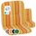 Beo Bali Gartenstuhl-Auflagen Niedriglehner 96x47 cm, 4er Set orange gelb weiß gestreift | Waschbare, UV-beständige Sitz-Kissen | Atmungsaktive Polster-Auflagen nach Öko-Tex Standard | Made in EU
