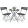 SUNMER Patio Bistro Set 3-teilig mit klappbarem Tisch und Stühlen - Gestell aus pulverbeschichtetem Stahl, leicht zu transportieren, jeder Stuhl kann 120 kg tragen - ideal für Garten, Terrasse, Balkon