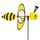 CIM Windspiel - Little Magic Bee - wetterfest - Windrad: Ø28cm, Motiv: 35x13cm, Gesamthöhe: 85cm - inkl. Fiberglasstab