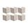 Amazon Basics Zusammenklappbare Aufbewahrungswürfel aus Stoff mit ovalen Ösen, 6er-Pack, Zackenmuster in Taupe, 26,7 x 26,7 x 28 cm
