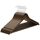 SONGMICS Kleiderbügel Holz, 10er Set, Bügel aus Massivholz, Einkerbungen im Schulterbereich, Rutschfester Hosensteg, um 360° drehbarer Haken, für Anzüge, Hemden, dunkelwalnussfarben-silbern CRW001V01