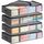 Lifewit 4 Stück 75L Unterbett Aufbewahrungsbox, Faltbare Unterbettkommode Aufbewahrungstasche Storage Boxes mit Deckel, Unterbett Aufbewahrung für Kleider Unterbett Kleiderschrank, Grau