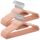 SONGMICS Kleiderbügel Samt, 50er Set, Bügel, rutschfest, kleine Stange für Krawatten, 360° drehbarer Haken, 0,6 cm dick, platzsparend, 43,5 cm lang, für Mäntel, Hosen, Silber-Hellrosa CRF50PK