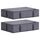 TYEERS Unterbett Aufbewahrungsbox mit Deckel, Strapazierfähiger Stoff, Waschbar, Zusammenklappbar, Boxen Aufbewahrung für Kleidung, Decken, Bettwäsche, Schuhe, 70x42x18 cm, 2er-Pack, Dunkelgrau